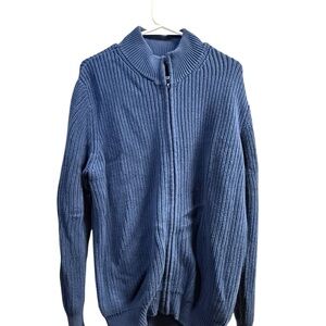 VINTAGE L.L. Bean Men's Zip-Up Sweater in Light Blue